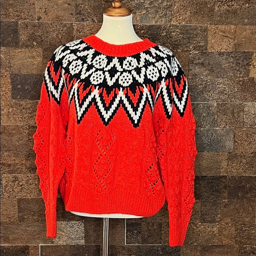 Lucky Brand Red Ski Lodge Women's Sweater   Size M